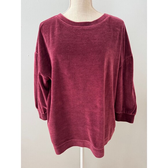 Garnet Hill Women's Moonrise Velour Pullover Sweater Oversized Boxy Size Large - Picture 1 of 8